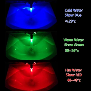 LED Vody, Batérie, Príslušenstvo Svietiť Farebné Ťuknite na položku Tryska Pre Kúpeľne, Kuchyne, Vedúci Svetlo 3 Farby 7 Farieb