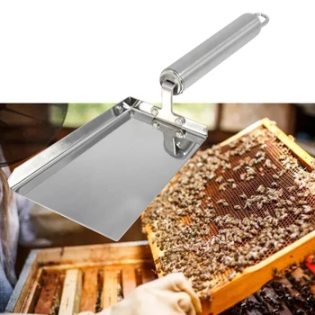 Lichobežníkový Úli Lopatu Bee Box Čistenie Nehrdzavejúcej Ocele Med Škrabka Cleaner Včelárskych Lopatka Čistý Nástroj Domov Záhrada 449E