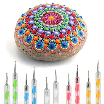 Mandala Bodkovanie Nástroje na Maľovanie Šablón DIY Kameň Razba Starter Kresba Perom Perá Art Kit Prenosný šijací Akryl stick