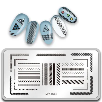 MiFanXi 12*6cm Rectangle Nail Stamping Plates Template Plate Manicure Nail Art Stamp Image