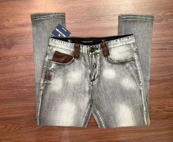 MILIARDÁR džínsy pružnosť mužov 2021 nový štýl Obchodu Bežné vysokej materiál geometrický vzor nohavice, doprava zdarma