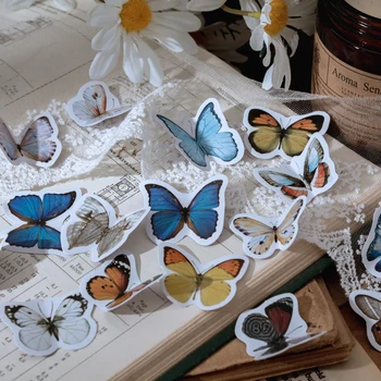 Mohamm 46Pcs Stručná História Motýle Série Samolepky, Dekorácie Scrapbooking Papier Tvorivé Stacionárne Školské potreby
