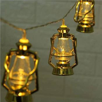Moslimské Ramadánu Svietidla string Eid Mubarak Halloween olej lampa batérie poľa led dekoratívne svietidlo