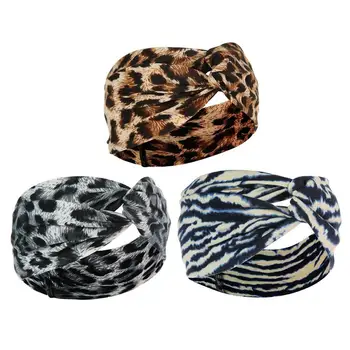 Móda Ženy, Hairband Elastické Krížové Uzol Hairbands Leopard Tlač Tvoria Hlavový Most Dievča Vlasy Ornament Príslušenstvo