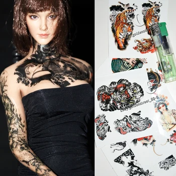 Na Sklade 1/6 Rozsahu Tetovanie nálepky, Nálepky Módne Zvierat Tiger Ženská Postava Scény Príslušenstvo Model pre 12