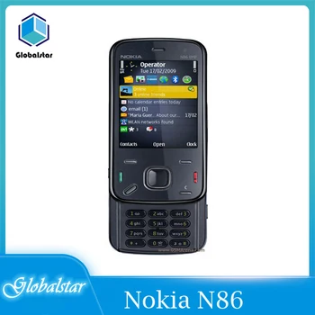 Nokia N86 zrekonštruovaný Pôvodný Nokia N86 pôvodné odomknutý GSM 3G WIFI GPS 8MP Mobilný telefón Black&White russian podpora pre klávesnicu