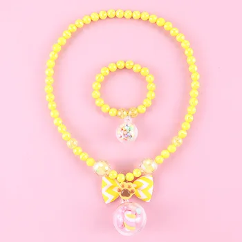 Nové detské šperky súbor Európskych a Amerických populárnych transparentné loptu prívesok akryl zemi perličiek náramok