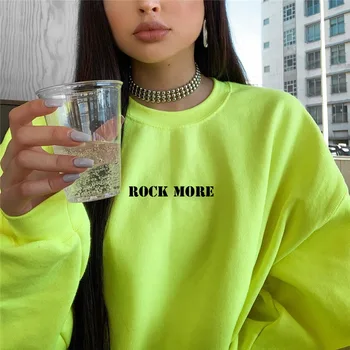 Nové Neon Zelená Nadrozmerné Hoodie Ženy Príležitostné Voľné Harajuku Mikina Jeseň Dlhý Rukáv Dámske Pulóvre Streetwear 2020