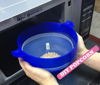 Nové Silikónové Popcorn Maker Mikrovlnná Popcorn Vedro Skladacia Miska Kuchyňa Jednoduché Nástroje DIY Popcorn Vedro Misy Maker S Vekom