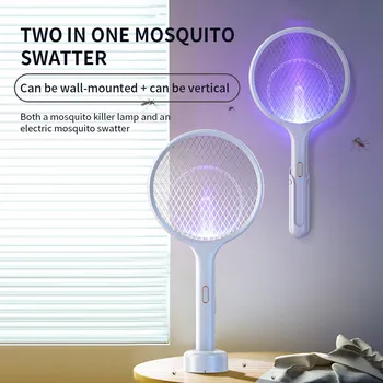 Nový Vreckový Komár Plácačka Vrah Raketa USB Nabíjateľné Anti Repelent proti komárom Pasce Zapper Elektrické Hmyzu Lietať Chybu Plácačka