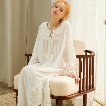 Nočné Šaty Dámske Sleepwear Nightgown Ženy Bavlna Nightgown Minimalistický Dizajn