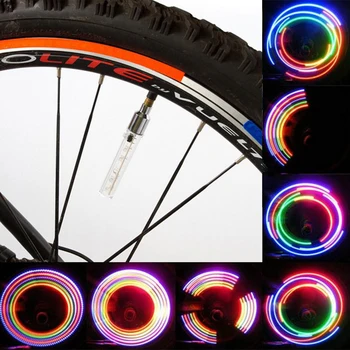 Onever 5 LED Farebné Svetlá na Bicykel Bicykel Pneumatiky Baterka Pneumatík Ventil Svetlo Čiapky Špice Kolesa LED Svetlo Príslušenstvo