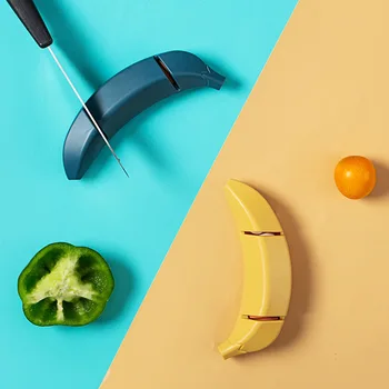 Orezávatko Domácej Kuchyni Tvorivé Banán Brúsenie Kameňa, dvojstupňové Ostrenie Nástroj Rýchlo Zaostriť Nože Brúsky Artefakt