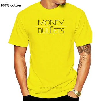 Peniaze alebo guľky blk unisex poly t shirt mužov osobné bavlna Euro Veľkosti S-3xl Pôvodné Slávnej Budovy letné tričko