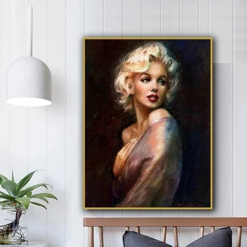 Plátno Obrazy Módne Marilyn Monroe Obrázok Plagáty a Vytlačí Cuadros Wall Art Obrázky pre Obývacia Izba Domova Cuadros