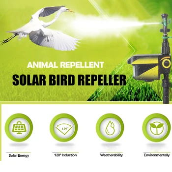 Postrekovač Solárne Vták Repeller Vody Odstrašujúci Postrekovač Vodič Psa/Mačku Ovládač Záhrada Orchard Vták Repeller Infračervený Senzor Jednotky
