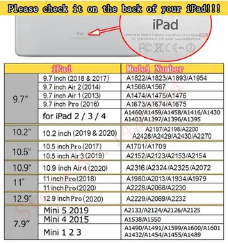 Pre iPad Vzduchu 4 10.9 Prípade, 10.2 palcov Prípade, 7. 8. Generácie Prípade M1 Pro 11 2021 Mini 5 2019 Vzduchu 3 10.5 9.7 5. 6. 2018 Prípade