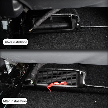 Pre Tesla Model 3 Auto odvzdušňovací Kryt Anti-Blocking Prachotesný Zadnej Časti Sedadla Klimatizácia Ventilačné Mriežky, Čistý, 2KS