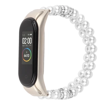 Pre ženy, Korálky, perly zápästie pás Pre Xiao MiBand5 6 3 Popruh Pre Miband4 Smart hodinky kapela Mi Band3 náramok