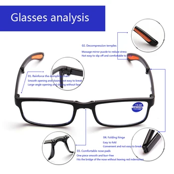 Prenosné Skladacie Okuliare na Čítanie Módne Retro Anti-modré Svetlo Presbyopia Okuliare Muži Ženy Počítač Okuliare +1,0 Až +4.0