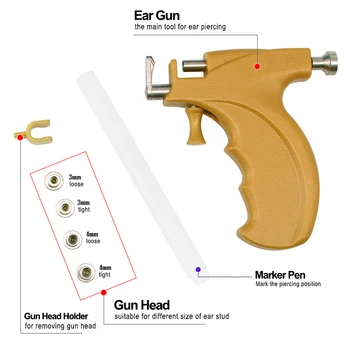 Profesionálne Ear Piercing Zbraň Nástroje s Ucho Stud Náušnice Sterilné Nos, Pupok Helix Piercing Nástroj Set Telo Šperky Stroj Kit