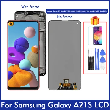 Pôvodný Pre SAMSUNG Galaxy A21S 2020 SM A217F A217M A217N DS DSN LCD Displej Dotykový Displej Digitalizátorom. S montážou Alebo Bez Rámu