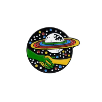 Roztomilý UFO cartoon spaceman astronaut rocket brošňa študenti priestor letectva série odznak klope batohu Dekorácie DIY kolíky