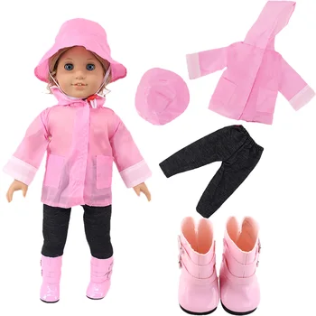 Ručne vyrábané Bábiky Pršiplášť vyhovovali Kabát+Hat+Džínsy Fit 18-palcové American Doll Dievčatá a Baby Born Pre 43 cm Generácie Príslušenstvo,Dievča Darček