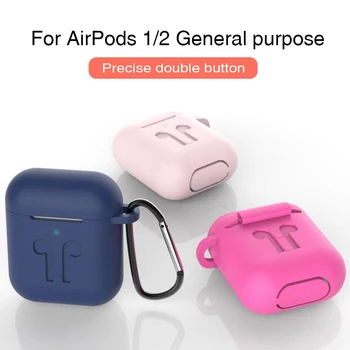 Silikónové obaly na Airpods 1 2. Bezdrôtové Bluetooth Slúchadlá Ochranný Kryt Prípade S Hákom AirPods 2 &1 Kompatibilné