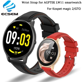 Silikónové popruh pre AGPTEK LW11 smart hodiniek výmena zápästí náramok pre KOSPET GTO Magic 2 kapela mäkké slučky nepremokavé 22 MM pás