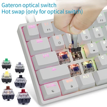SKYLOONG GK64 Mechanická Klávesnica Optická Hot Swap Programovateľné RGB ABS Keycaps Herné Klávesnice Pre PC/WIN Odnímateľný Kábel