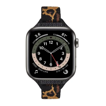 Slim Scrunchie Popruh pre Apple hodinky kapela 40 mm 44 mm 38 mm 42mm Nastaviteľné Elastické Nylon sólo Slučky náramok iWatch 3 4 5 6 se band