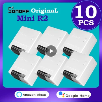 SONOFF Mini R2 DIY obojsmerné Wifi Prepínač Alexa Domovská stránka Google EWeLink APP Bezdrôtový Smart Home Automation Sonoff Interruptor 10pcs