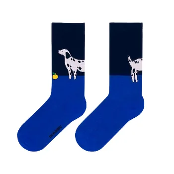 Stredné trubice ponožky jeseň a v zime kontrast farieb zvierat série bavlnené ponožky módne osobnosti pánske ponožky pár ponožky