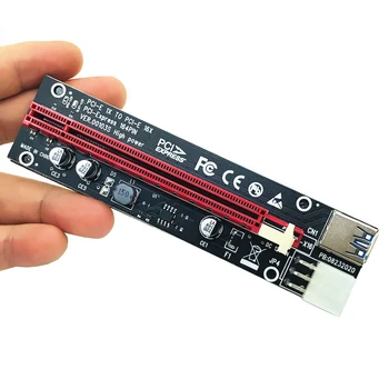 Stúpacie 00103S PCIe 1x až 16x Express Stúpačky Karta, Grafika PCI-E Stúpačky Extender 60 cm USB 3.0 Kábel SATA do 6Pin Energie pre BTC Ťažba