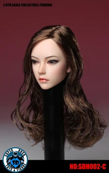SUPER DUCK SDH002 1/6 Rozsahu Ázia Žena Hnedými Vlasmi Čierne Rovné Dlhé/Krátke Vlasy Hlavu Sculpt Vyrezávané Model pre 12