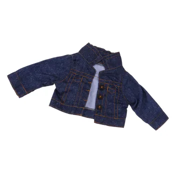 Tmavo Modrá Denim Jacket Kabát Pre 16inch Salon Bábiky Oblečenie Príslušenstvo