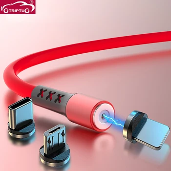TRIPTU Kvapaliny 360 Otočiť Magnetické Kábel Typu C, USB C Kábel Rýchle nabíjanie pre Xiao Samsung Redmi Mi Magnetické Micro USB Nabíjačky