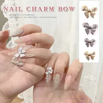 TSZS 3ks/veľa Japonský štýl diamond motýľ troch-dimenzionální metal gold luxusné super flash šperky luk nail art decoration