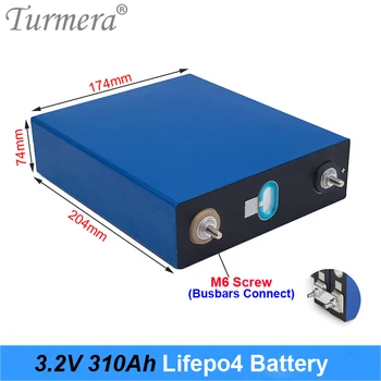 Turmera 3.2 V 310Ah Lifepo4 Batérie 12V 24V 48V Nabíjateľnú Batériu Elektrické Auto RV Solárny Systém na Uskladnenie Energie Žiadna Daň