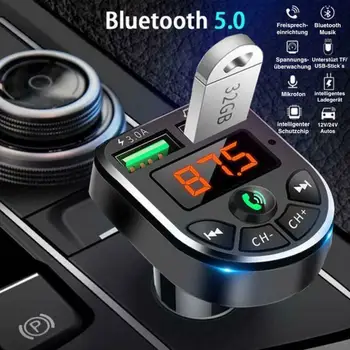 Univerzálny Auto Multimediálne Mp3 Prehrávač, Bluetooth, Fm Auto Počúvanie Hudby Prehrávač S Okolitého Svetla Dvojitý Usb Rýchlu Nabíjačku