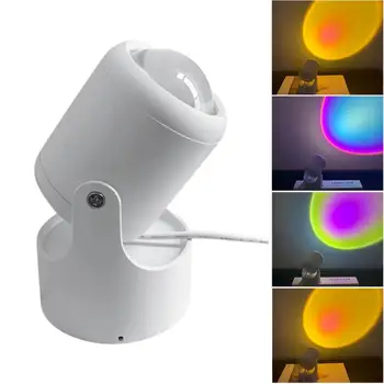 USB západu Slnka na Projekčnej Lampy Rainbow LED Svetlo, Farebné Nočné Osvetlenie, Dekoratívne Premietacie Strany Domácej Atmosféry Interiéru Osvetlenie