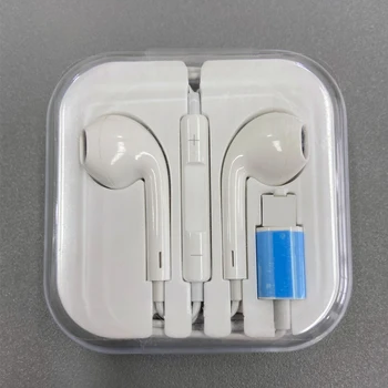 V Uchu Slúchadlá pre iPhone SE 12 11 7 8 Plus XS MAX Pro Stereo Zvuk Káblové Slúchadlá Vodič Ovládať Bluetooth-kompatibilného Headsetu