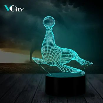 VCity Tesnenie 3D Zvierat Nočné Svetlo 7 Farieb Zmena Ilúzie Lamparas Domov Spálňa Stôl Vedľa Moderný Dekor Darčeky Pre Deti