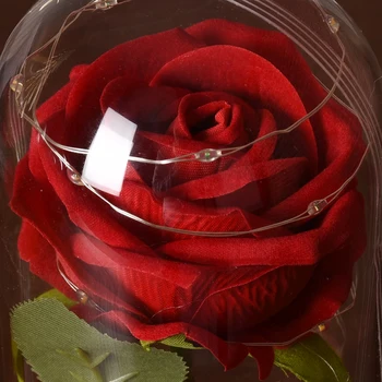 Večný kvetinové Ozdoby na Deň matiek Darčeky Domova Svadobné Večný Galaxy Rose S Svetlá V Dome