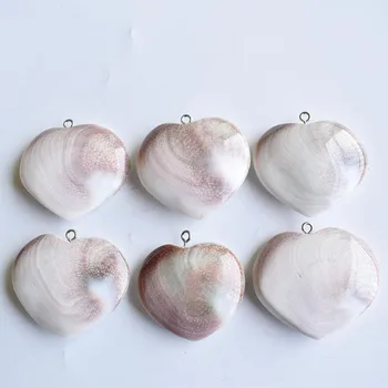 Veľkoobchod 6pcs/veľa módnych prírodné shell kamenné srdce tvar charms prívesky pre Príslušenstvo šperky robiť