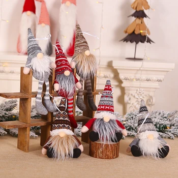 Vianočné Prekladané Spp Anonymný Gnome Bábiky Santa Prívesok Nordic Gnome Pôdy Boh Bábika Vianočný Stromček Visí Ozdoby Bábika Dekor