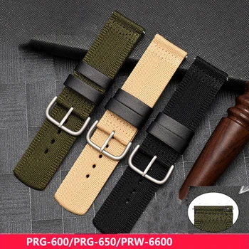 Vysoko Kvalitný Nylon Plátno Watchbands Pre Casio PRG-600/650 PRG650 PRW-6600 Odolné Proti pádu Sledovať Kapela Náhradný Popruh Zápästie