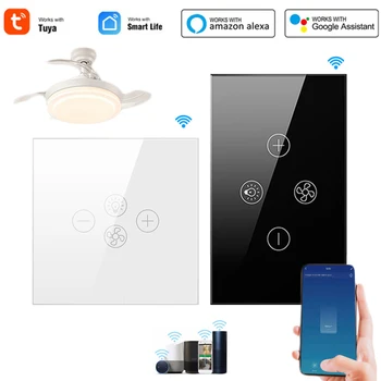 WIFI Smart Light Switch Bezdrôtové Diaľkové Ovládanie USA/EÚ Nálepky na Stenu Inštalácia Spínač Ventilátora zapnutie Svetla Pracovať S Alexa Dropship