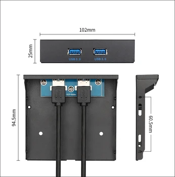 XT-XINTE USB 3.0 Typ-c 3,5 mm Audio Predný Panel USB3.0 Hub Rozbočovač Vnútorného Kombinovaný Držiak Adaptér pre 3,5-Palcové Diskety Bay